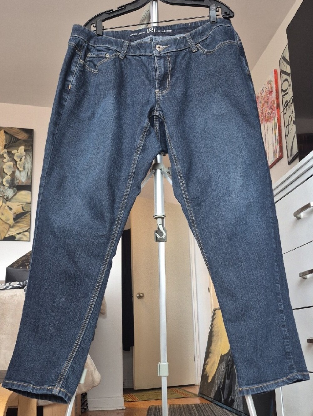 16P Ultra Stretchy Love & Legend Dark Indigo Cropped Jeans